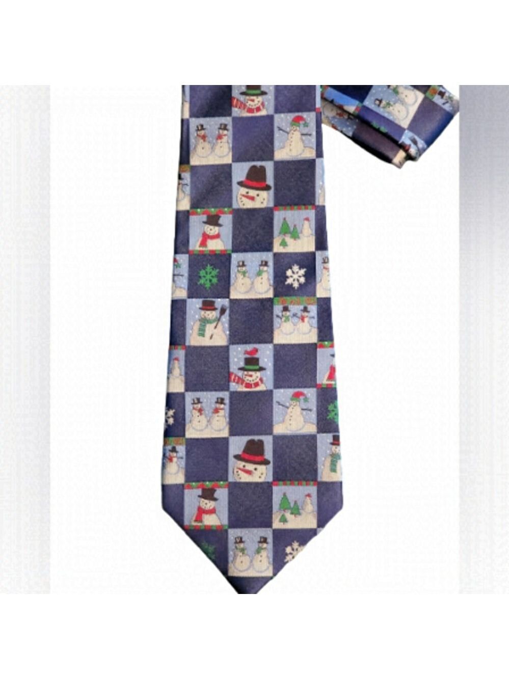 St Nichs tie shop snowman blue ties
